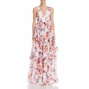 FAME AND PARTNERS  Halter Floral Evening Dress 1888